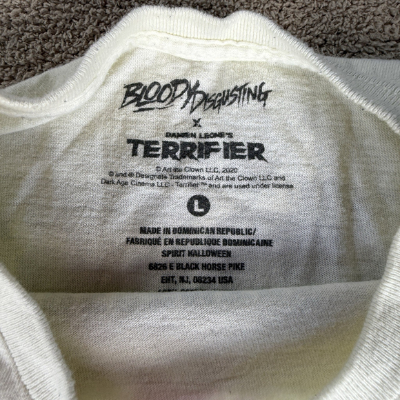 Bloody Disgusting x Terrifier Art the Clown Halloween Horror T-Shirt, Size Large - Picture 5 of 6